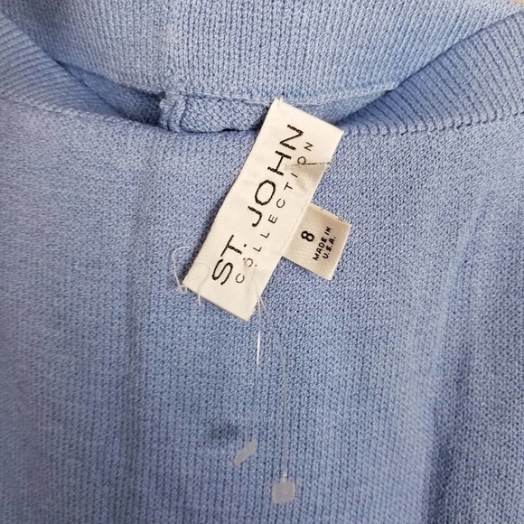 St. John classic long knit skirt in light blue, 8 - Picture 2 of 4